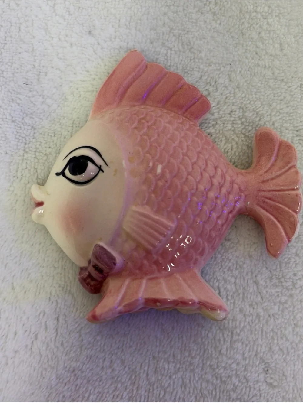 Pink Ceramic Fish Pair - Decorative Aquarium Accent by Bradley 1960